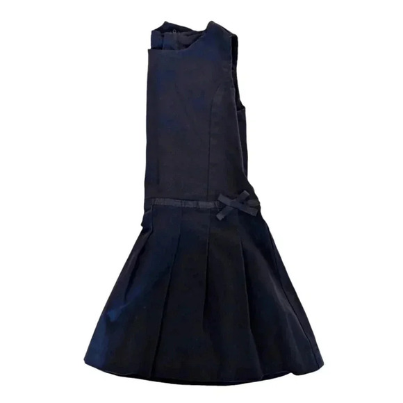 NWOT Gymboree Girls' Sleeveless Twill Pleated Jumper Dress Navy Slate SZ 4T - Picture 3 of 5